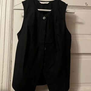 Cinq à Sept Black Sleeveless Vest